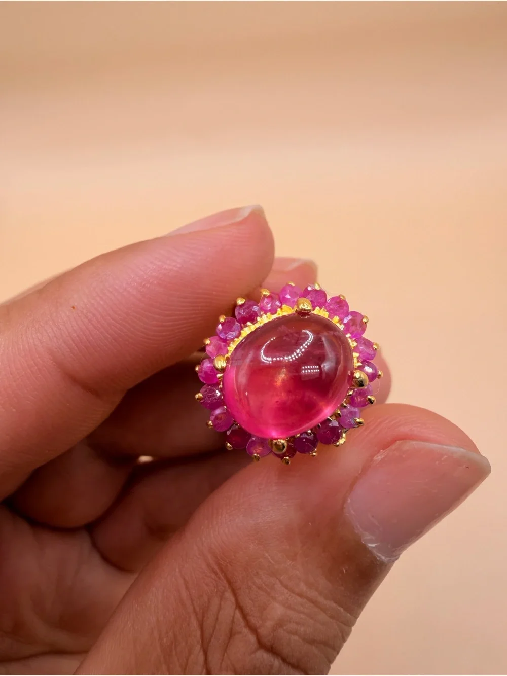 925 Sterling Silver Ruby Ring Size 6.75.